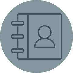 Contacts Grey Line Circle Icon