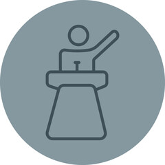 Speech Grey Line Circle Icon