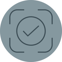 Face Id Grey Line Circle Icon