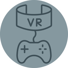 Vr Game Grey Line Circle Icon