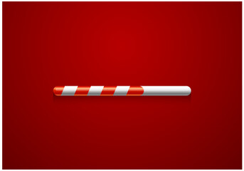 3D Red and white loading bar on a red background. Vector Illustration.
