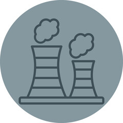 Pollution Grey Line Circle Icon