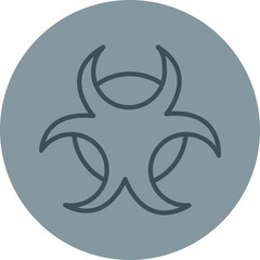 Biohazard Grey Line Circle Icon