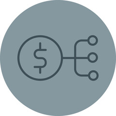 Budget Breakdown Grey Line Circle Icon