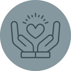 Hope Grey Line Circle Icon