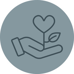 Volunteer Grey Line Circle Icon