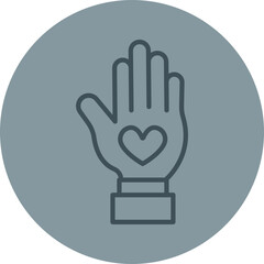 Obraz premium Kindness Grey Line Circle Icon