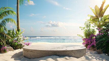 Summer beach themed background for advetrising products