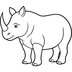 rhino cartoon isolated on white