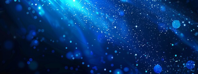 Fototapeta premium Abstract digital technology background with blue light effects and central glow.