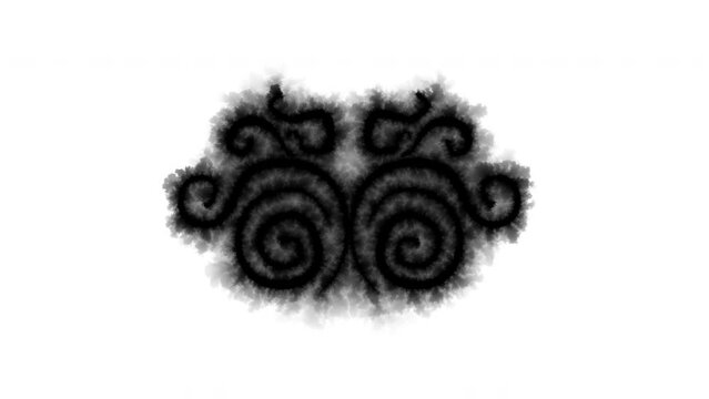 Organic ink ornamental patterns of black ink on white background 3