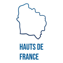 Hauts de France region blue gradient simplified map