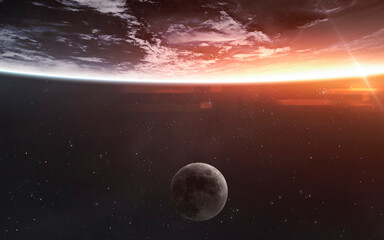 3D illustration of Earth planet. High quality digital space art in 5K - realistic visualization