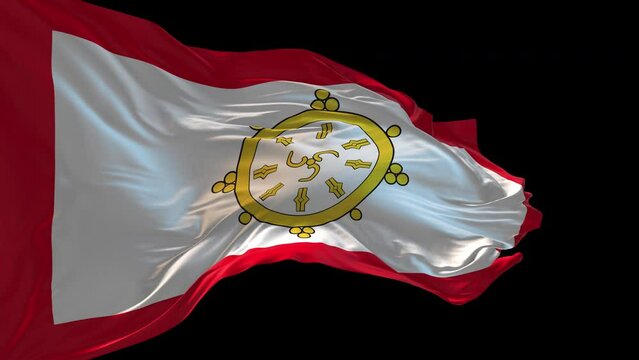 3d animation of the national flag of Sikkim waving in the wind.
