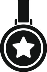 Gold leadership medal icon simple vector. Social prize. Stage media emblem