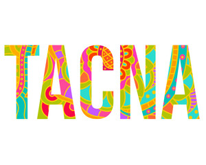 Tacna city in Peru creative name design