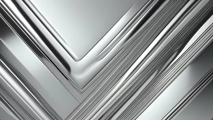 Fotobehang White, chrome, or aluminum shinny metallic surface background text. AI Generated © Jason Yoder