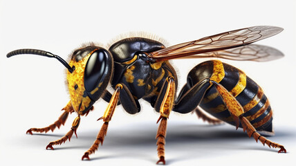 Wasp on a White Background