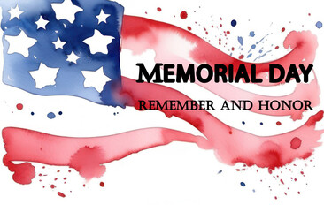 words Memorial Day Remembers and Honors stand out against the background of the American flag, calling for contemplation and remembrance of the heroes who sacrificed their lives for the country