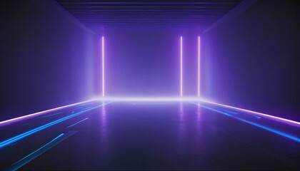 Dark stage shows, blue, and purple in bright colours 