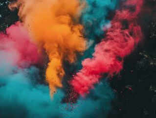 Colorful powder, abstract Holi festival background