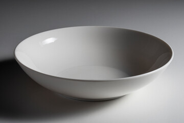 Elegant white empty soup plate bowl