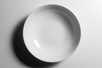 Elegant white empty soup plate bowl