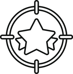 Target of star speaker icon outline vector. Motivational leader. Training leadership