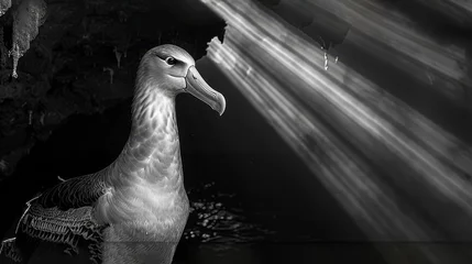 Foto op Canvas  light emanating from its head  beak releasing a water stream © Olga
