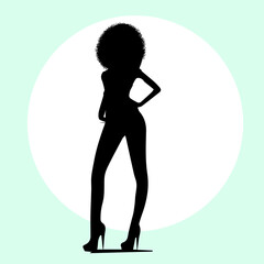 silhouette of a sexy girl African-American woman