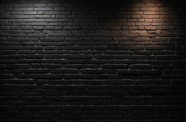 dark brick wall black blocks with light spots copy space background