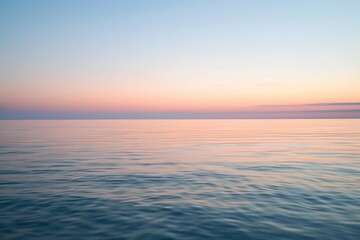 Naklejka na ściany i meble Tranquil Ocean Sunset, Serene Water, Pastel Sky, Peaceful Horizon