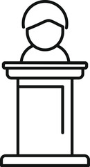 Motivational speaker speech icon outline vector. Professional audience. Training job