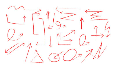 different brush drawn charcoal arrows line art. hand drawn various  straight lines vector. seamless brush art