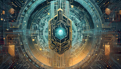 Obraz premium a modern cryptographic image