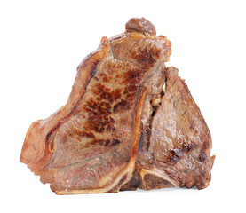 Delicious fried beef meat isolated on white