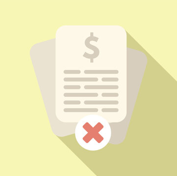 Disclaimer finance paper icon flat vector. File review. Sign contract mark