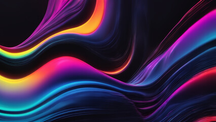 Obraz premium Colorful Vector Wave Design with Light Lines, Abstract Background Illustration