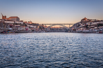 Douro River with Porto and Vila Nova de Gaia cities, Portugal