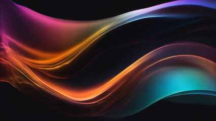 Colorful Vector Wave Design with Light Lines, Abstract Background Illustration