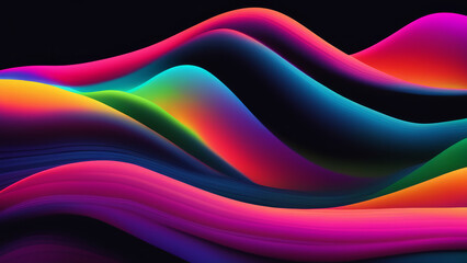 Fototapeta premium Colorful Vector Wave Design with Light Lines, Abstract Background Illustration
