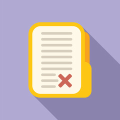 File folder disclaimer icon flat vector. Paper work. Data law modern check