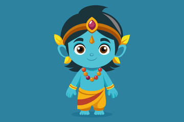 Por favor, crie o seguinte personagem infantil Vishnu  vector illustration 