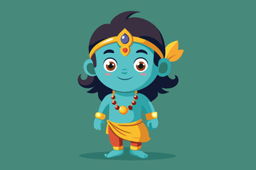 Por favor, crie o seguinte personagem infantil Vishnu  vector illustration 