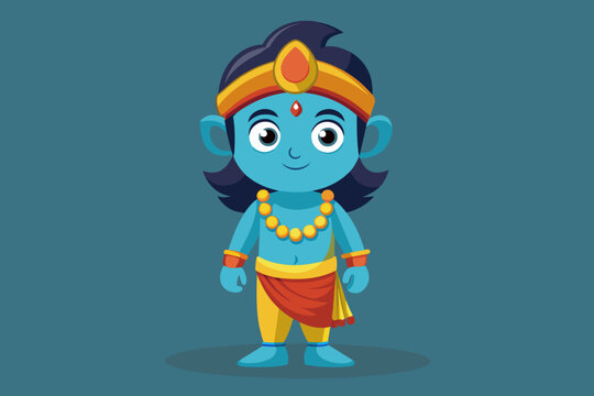 Por favor, crie o seguinte personagem infantil Vishnu  vector illustration 
