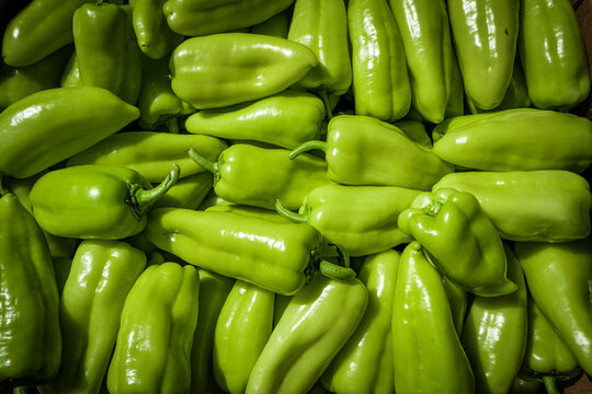 Full Frame Shot Of Green Bell Peppers