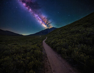 nebula sky with bright light