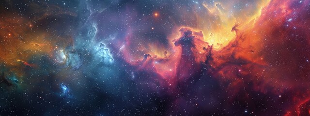 Illustration of cosmos, milky way, galaxies, science and astronomy concept
