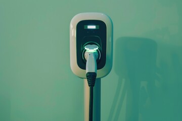 Electric car charging totem, charging station, EV charger, technology concept.