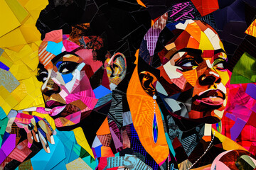 AI Generated Image. Pop art portrait of the trendy black women m